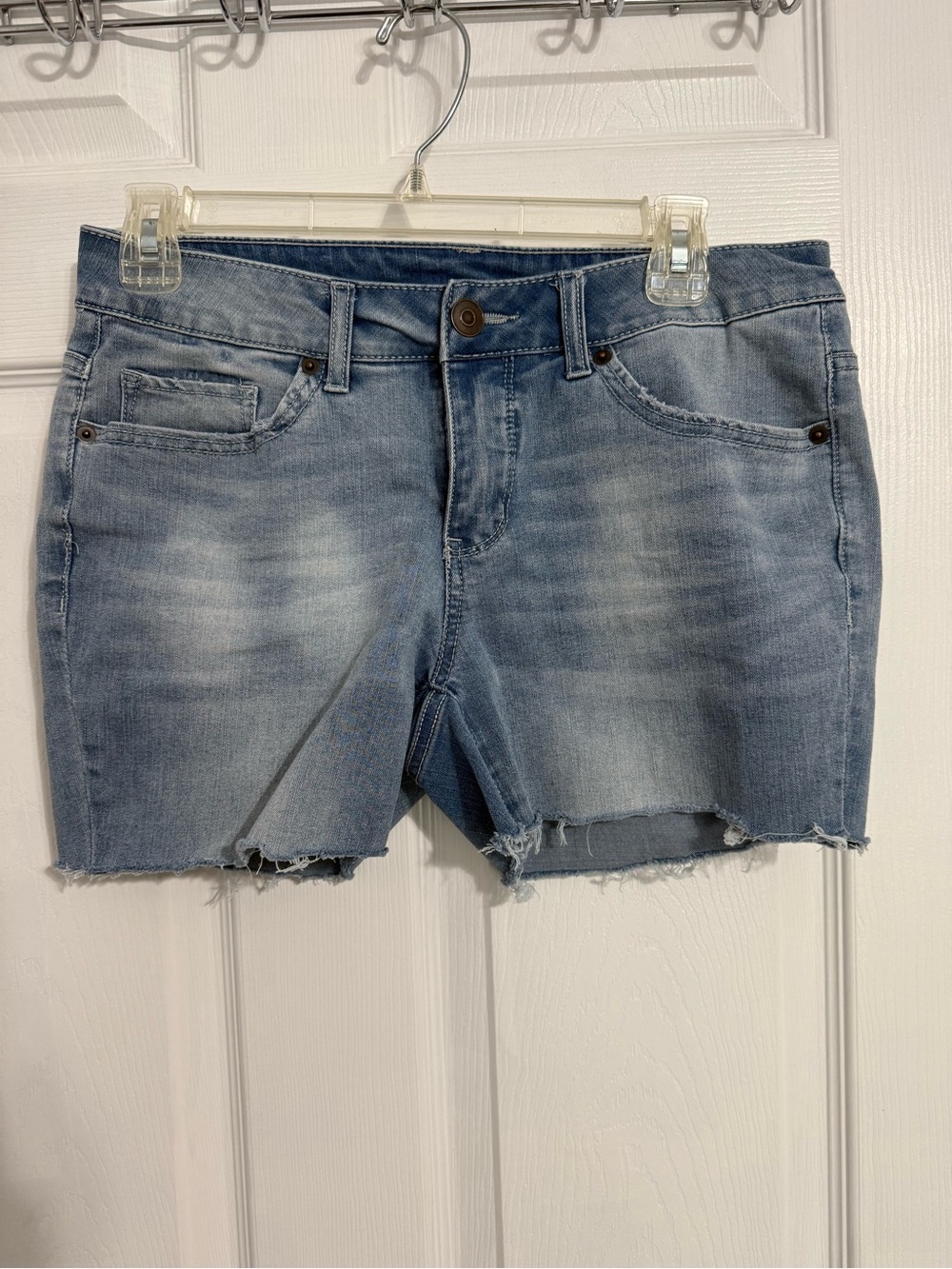 Time and Tru Light Blue Distressed Denim Cutoff Shorts